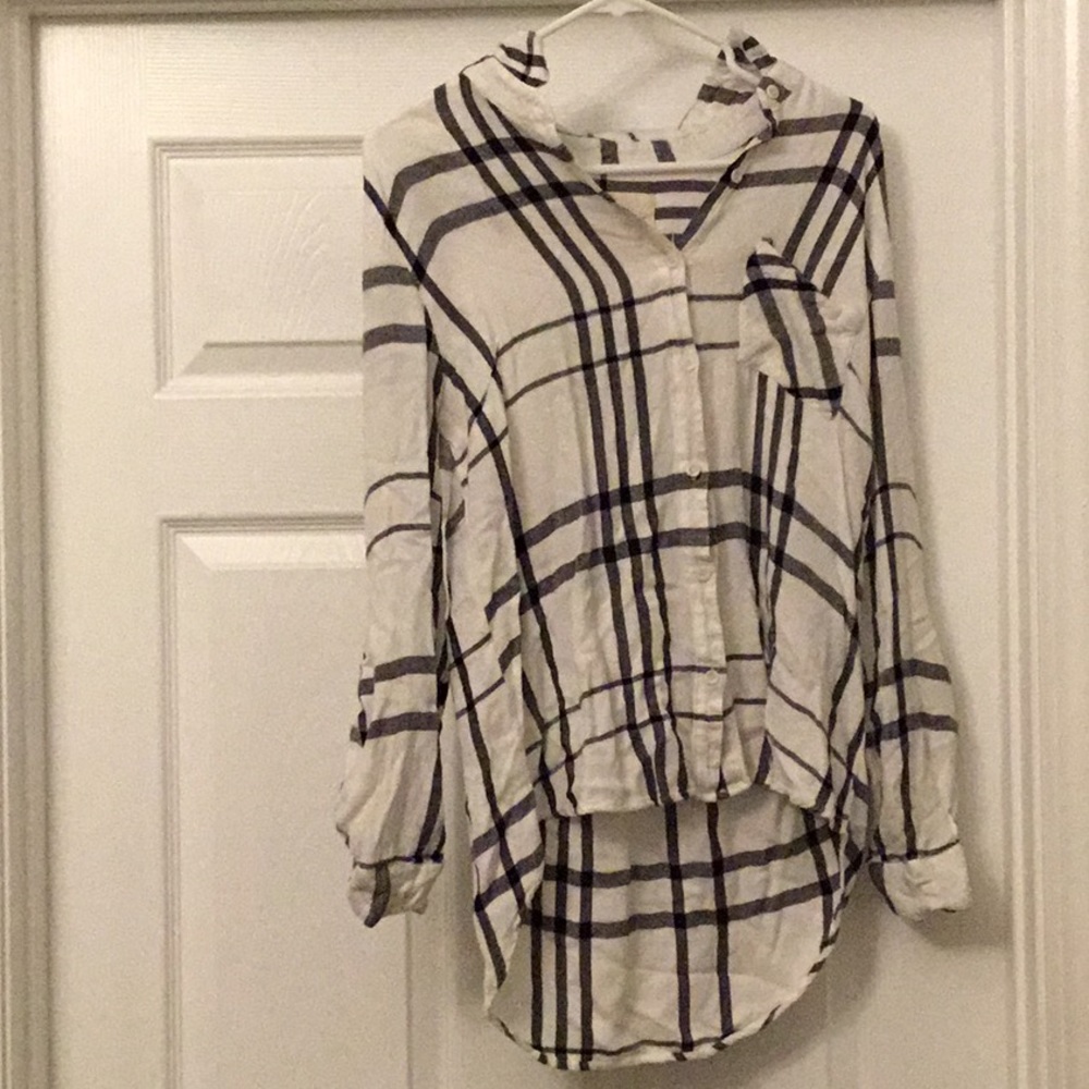 White and blue flannel
